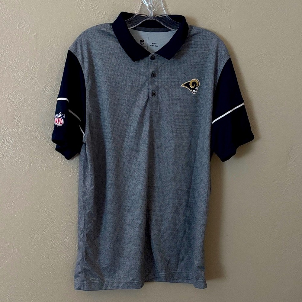 Los Angeles Rams Nike Team NFL On Field Polo Shirt Men Large